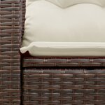 vidaXL Canapé de jardin avec coussins 2 places marron résine tressée