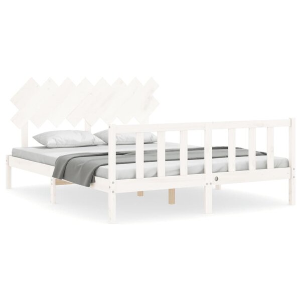 vidaXL Cadre de lit sans matelas blanc 160x200 cm bois de pin massif