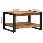 vidaXL Table basse 70x50x38 cm bois de manguier massif brut