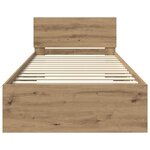 vidaXL Cadre de lit avec bandes LED Chêne artisanal Bois d'ingénierie