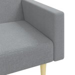 vidaXL Canapé-lit à 2 places avec repose-pied gris clair tissu