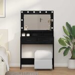 vidaXL Coiffeuse Chêne noir 79 x 41 x 135 cm Bois d'ingénierie