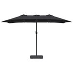 vidaXL Parasol de jardin Noir 385 x 209 x 244 cm tissu