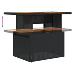 vidaXL Table de jardin noir 100x55x73 cm résine tressée et bois acacia
