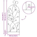 vidaXL Clôture de jardin 3 Pièces Vert 112 x 39 5 cm Acier