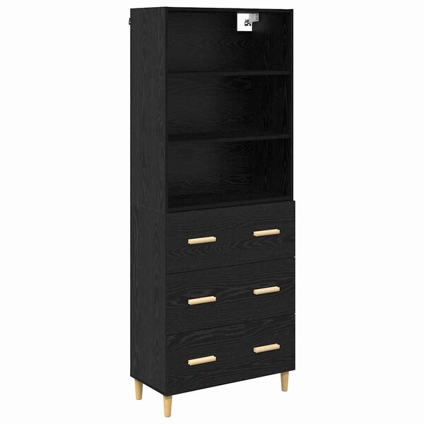 vidaXL Haut Armoire Chêne noir 69 5 x 32 5 x 180 cm Bois d'ingénierie