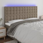 vidaXL Tête de lit à LED Taupe 180x5x118/128 cm Tissu