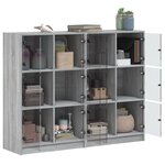 vidaXL Bibliothèque avec portes sonoma gris 136x37x109 cm