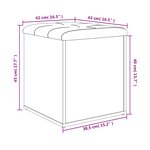 vidaXL Banc de rangement chêne fumé 42x42x45 cm bois d'ingénierie