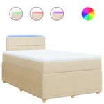 vidaXL Sommier à lattes de lit avec matelas crème 120x190 cm tissu