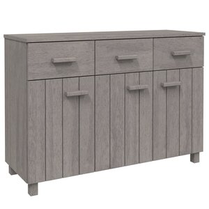 vidaXL Buffet HAMAR Gris clair 113x40x80 cm Bois massif de pin
