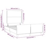 vidaXL Cadre de lit avec tête de lit Gris clair 120x200 cm Tissu