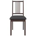 vidaXL Chaises à manger coussins 2 Pièces marron bois massif caoutchouc