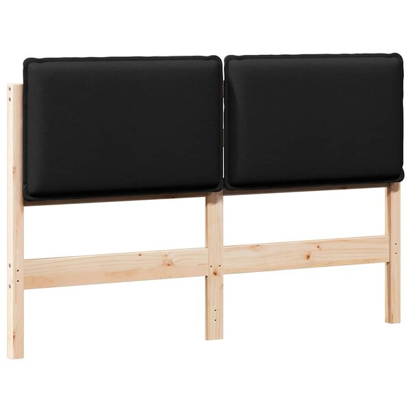 vidaXL Tête de lit capitonnée Naturel et Noir 135 cm Pin massif