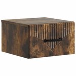 vidaXL Cabinet de chevet mural Chêne fumé 34 5 x 33 x 20 cm