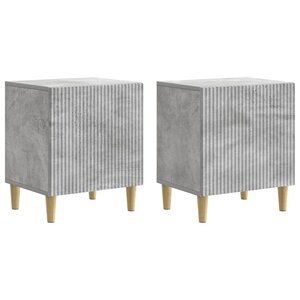 vidaXL Cabinet de chevet 2 pc Gris béton 43 x 34 5 x 50 cm