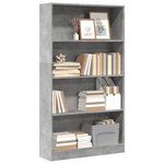 vidaXL Bibliothèque gris béton 80x24x143 cm bois d'ingénierie