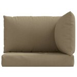 vidaXL Coussins de palette lot de 3 taupe mélangé tissu