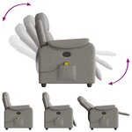 vidaXL Fauteuil de massage inclinable Taupe Tissu