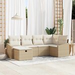vidaXL Ensemble de canapé de jardin 6 Pièces Beige 55 x 62 x 69 cm