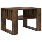 vidaXL Table basse Chêne fumé 66 x 49 5 x 45 cm Bois d'ingénierie
