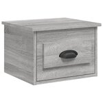 vidaXL Table de chevet murale sonoma gris 41 5x36x28 cm