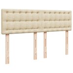 vidaXL Sommier à lattes de lit avec matelas Crème 140x200 cm Tissu