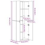 vidaXL Haut de buffet Chêne Noir 70x42 5x185 cm Bois d'ingénierie