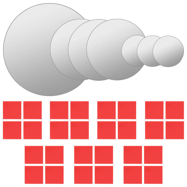 vidaXL Ensemble de miroir mural 7 Pièces Verre Rond