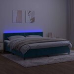 vidaXL Sommier à lattes de lit avec matelas LED Bleu foncé 200x200 cm