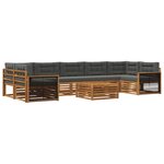 vidaXL Ensemble de canapés d'extérieur 8 pc Naturel et Anthracite