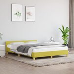 vidaXL Cadre de lit avec tête de lit Vert 140x190 cm Tissu
