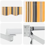 vidaXL Auvent Rétractable Jaune  gris et blanc 350 x 250 cm tissu