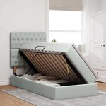 vidaXL Lit de rangement LED avec matelas Gris clair 90 x 190 cm