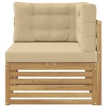 vidaXL Canapé d'angle extérieur Bois d'Acacia Massif Blanc