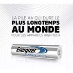 Blister de 4 Piles Ultimate Lithium L92 AAA LR03 Micro ENERGIZER
