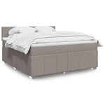 vidaXL Sommier à lattes de lit avec matelas Taupe 180x200 cm Tissu