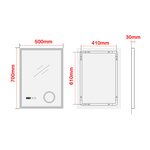 Miroir décoration moderne design LED pour salle de bain 70 x 50 cm blanc 03_0010159