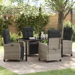 vidaXL Ensemble de 5 pièces de jardin Gris clair  rattan synthétique