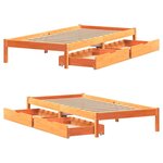 vidaXL Cadre de lit sans matelas cire marron 90x200 cm bois pin massif