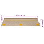 vidaXL Tapis d'escalier autocollants 30 Pièces 65x21x4 cm sable