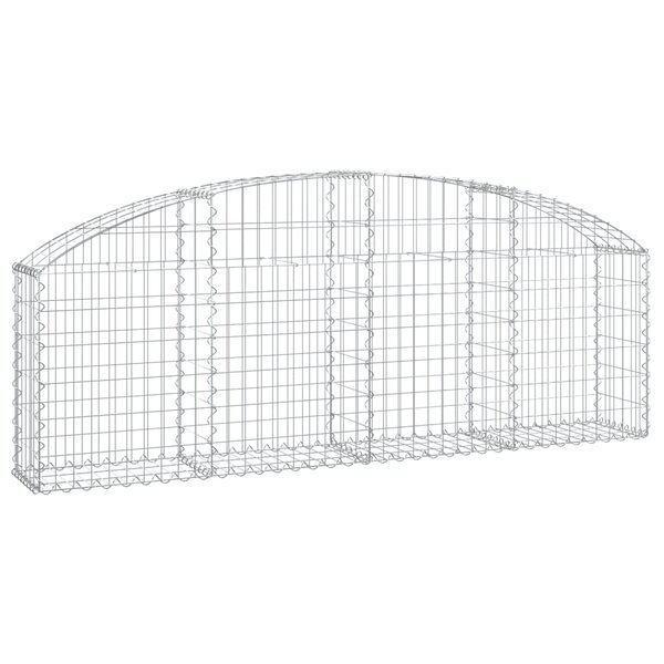vidaXL Panier de gabions arqué 200x30x60/80 cm Fer galvanisé