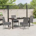 vidaXL Ensemble de Jardin 5 Pièces Gris Poly Rattan