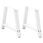 vidaXL Pieds de table basse en forme de A 2 pièces Blanc 70 x (42-43) cm Acier