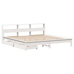vidaXL Lit bibliothèque sans matelas blanc 200x200 cm bois pin massif