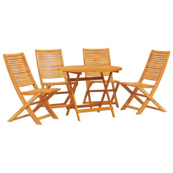 Ensemble de salle à manger de jardin 5 pièces en bois massif d'acacia vidaXL