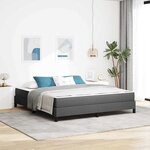 vidaXL Lit à ressorts avec matelas Gris foncé 180 x 200 cm tissu