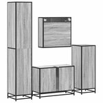 vidaXL Ensemble de meubles de salle de bain 4 Pièces sonoma gris