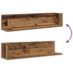 vidaXL Étagères murales 2Pièces vieux bois 75x16 5x16 5cm bois ingénierie