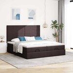 VidaXL Cadre de lit ottoman avec matelas marron foncé 200x200 cm tissu